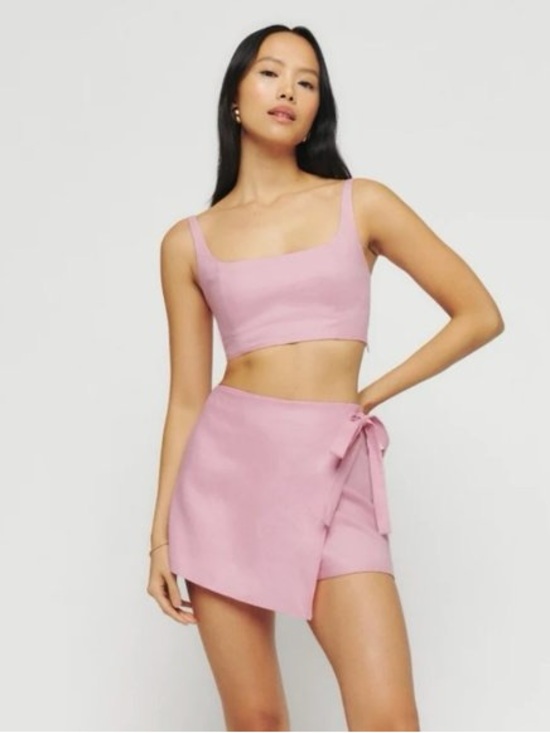 Reformation Dresses & Skirts - Reformation France Pink Two-Piece Linen Set
